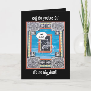 31. Geburtstag mit Skelett Reiten Karte