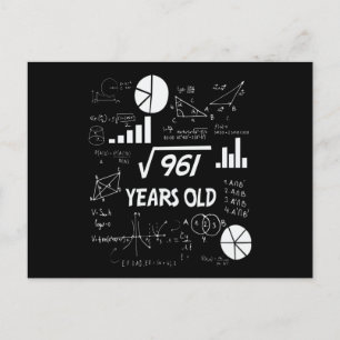31. Geburtstag Quadratwurzel Mathe 31 Jahre alt Ge Postkarte