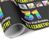 31. Geburtstag: Regenbogen "31"; kundenspezifische Geschenkpapier (Rolleneckpunkt)