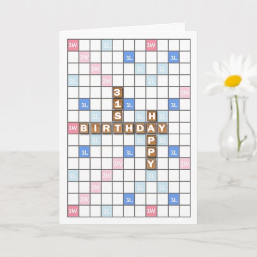 31. Geburtstag, Word Game Board Karte (Kleine Pflanze)