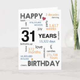 31. Geburtstagkarte Dankeskarte