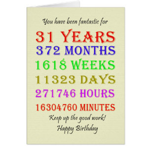 31. Geburtstags-Meilensteine