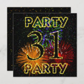 31. Geburtstagsfeier Einladung mit Feuerwerk (Vorne/Hinten)