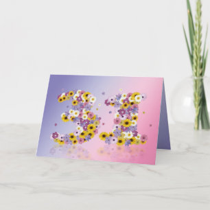 31. Geburtstagskarte mit blumigen Buchstaben Karte