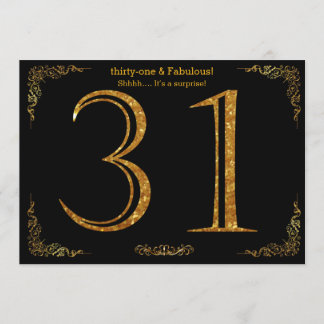 31. Geburtstagsparty, Gatsby-Styl, schwarzer Glitz Einladung