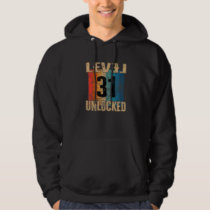 31. Geburtstagsstufe Entsperrte Vintage Retro Hoodie