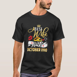 31 Hochzeitsjubiläum Beste Ehefrau seit 1990 T-Shirt