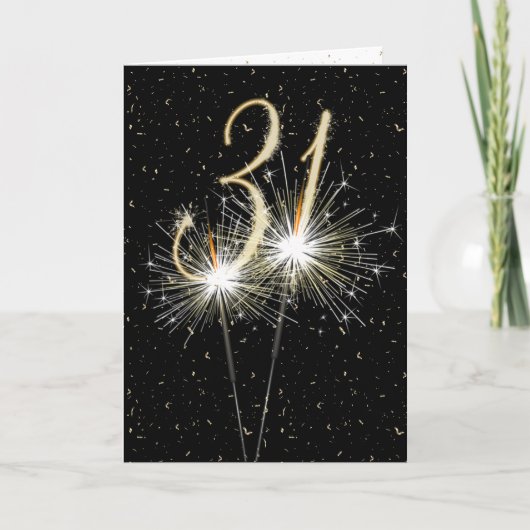 31. Hochzeitstag Sparkler Karte (Vorderseite)