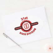31. INFANTRIEDIVISION "DIXIE DIVISION" OVALER AUFKLEBER (Umschlag)