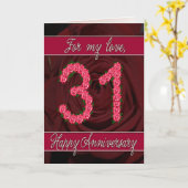 31. Jubiläumskarte mit Rose und Blätter Karte (Gelbe Blume)