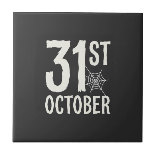 31. Oktober Halloween Spinnennetz-Design Fliese (Vorderseite)