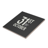 31. Oktober Halloween Spinnennetz-Design Fliese (Seite)