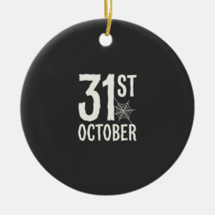 31. Oktober Halloween Spinnennetz-Design Keramik Ornament