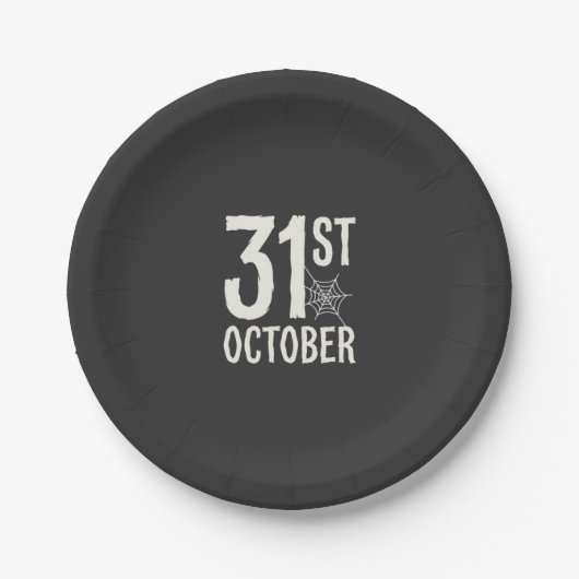 31. Oktober Halloween Spinnennetz-Design Pappteller (Vorderseite)