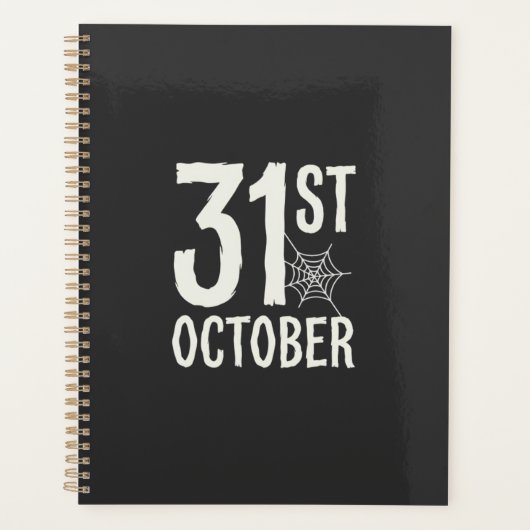 31. Oktober Halloween Spinnennetz Design Planer (Vorderseite)