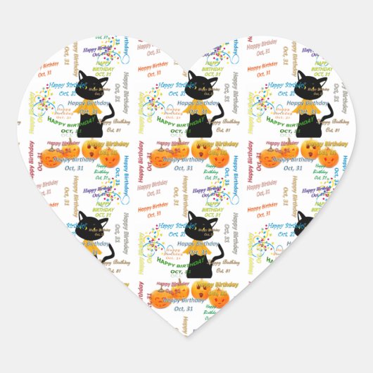 31. Oktober Herz-Aufkleber (Vorderseite)