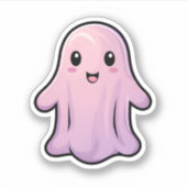 31. Oktober Spooky Halloween Niedlich Pink Ghost Aufkleber (Vorderseite)