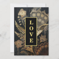 *~ 31 QR RSVP AR26 Goldene Stickerei LOVE Vintage