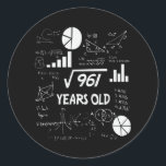 31st Birthday Square Root Math 31 Years Old Bday Runder Aufkleber<br><div class="desc">Birthday Design For anyone who's horoscope say difficult & Stubborn But totally worth.Wear it with pride at work,  school gym perfect to pair with shorts,  leggings or jeans for a casual yet trendy Look</div>