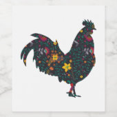 321 Bauer Country-Geschenk lustiges Musikhähnchen Weinetikett (Einzelnes Label)