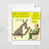 321 Esel Genie Smart a$$ Cartoon Postkarte (Vorne/Hinten)