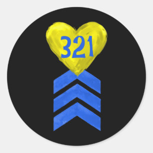 321 Trisomy 21 Down Syndrome Awareness Runder Aufkleber