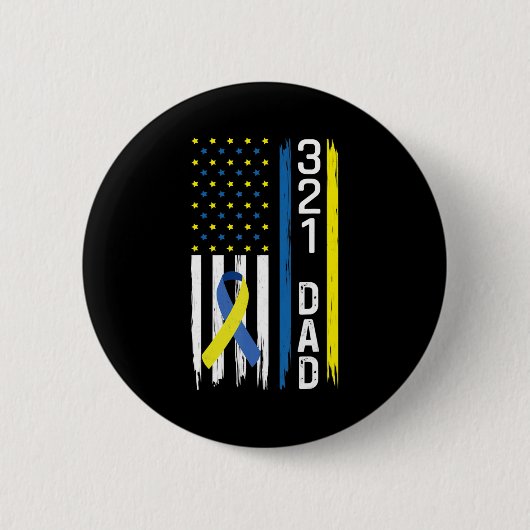 321 Vater Down Syndrome Support Awareness Button (Vorderseite)