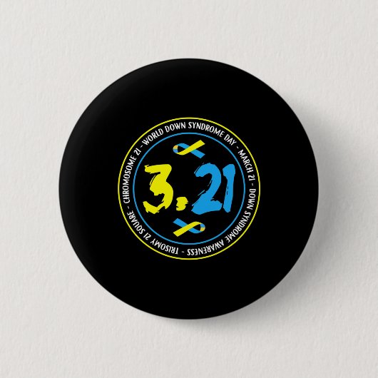 321 World Down Syndrom Awareness Button (Vorderseite)