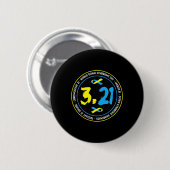 321 World Down Syndrom Awareness Button (Vorne & Hinten)