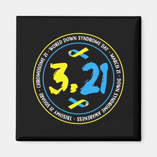 321 World Down Syndrome Awareness for men women ki Magnet (Vorne)