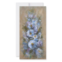 322 blaue floral 4 x 8" Karte