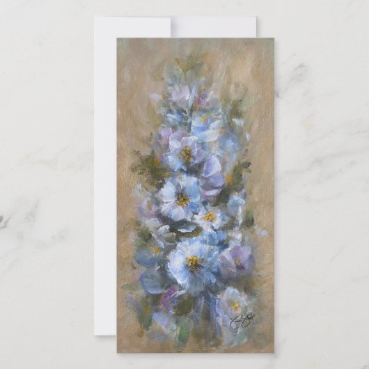 322 blaue floral 4 x 8" Karte (Vorderseite)