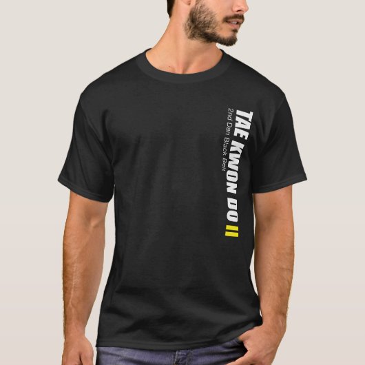 323-2-2 2. schwarzer Gurt-Taekwondo-Shirt Dans T-Shirt (Vorderseite)