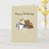 3273 Angel Birthday Bärenkuchen Karte (Gelbe Blume)