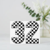 32 Auto-Rennnummer Postkarte (Stehend Vorderseite)
