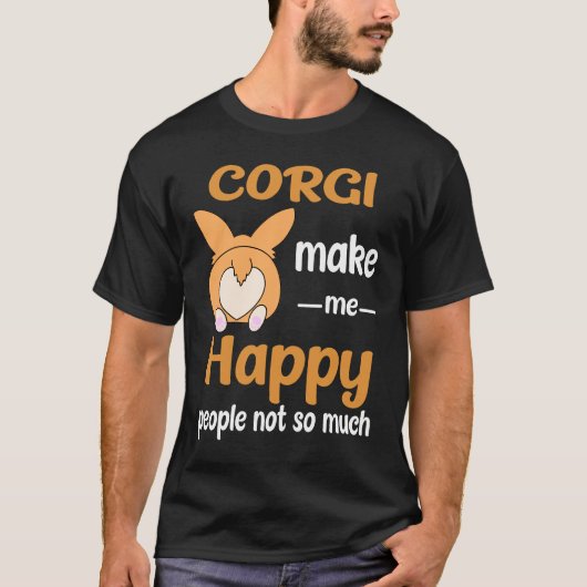 32 Corgi machen mich glücklich T-Shirt (Vorderseite)