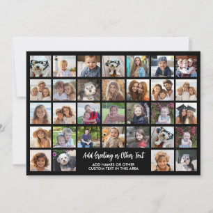 32 Foto-Collage-Raster - Textfeld - schwarz weiß Feiertagskarte