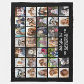 32-Foto-Collage-Raster - Textfeld - schwarz weiß Fleecedecke (Vorderseite)
