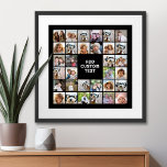 32 FotoCollage Modernes Quadrat Schwarz - Weißer T Poster<br><div class="desc">Verwenden Sie für die besten Ergebnisse passende Fotos! Laden Sie quadratische Fotos von Ihrem Handy oder sogar von Instagram hoch, um einen markanten, individuellen Look für Ihre Zuhause zu machen. Sie können Fotos von Freunden oder Haustieren verwenden und dann Ihre eigene Dekoration durch eine Farbänderung anpassen. Verwenden Sie farbige oder...</div>
