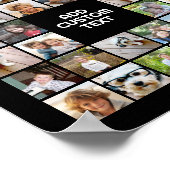 32 FotoCollage Modernes Quadrat Schwarz - Weißer T Poster (Ecke)