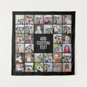 32 FotoCollage Modernes Quadrat Schwarz - Weißer T Wandteppich (Vorderseite)