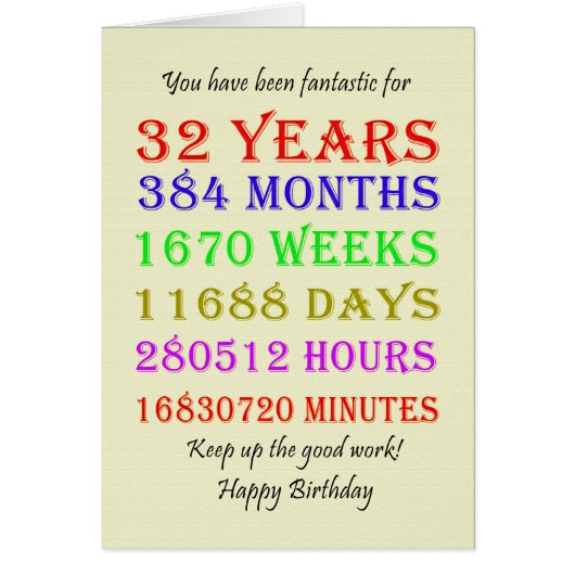 32. Geburtstag (Vorne)