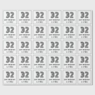 32. Geburtstag: Art Deco Inspiriert Stil "32" + Na Geschenkpapier