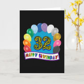 32. Geburtstag Balloons Geschenke Karte (Gelbe Blume)