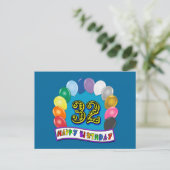 32. Geburtstag Balloons Geschenke Postkarte (Stehend Vorderseite)