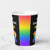 32. Geburtstag: Farbiger Regenbogen # 32, Individu Pappbecher (Links)