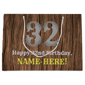 32. Geburtstag: Inspirierter Country Western Look, Große Geschenktüte (Vorderseite)