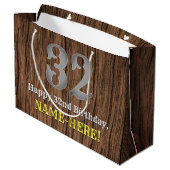 32. Geburtstag: Inspirierter Country Western Look, Große Geschenktüte (Rückseite Schrägansicht)