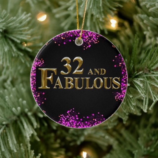 32. Geburtstag Keramik Ornament (Baum)