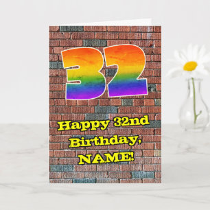 32. Geburtstag: Lustige Graffiti-inspirierte Regen Karte